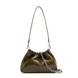 Pleated Leather Chain Bag