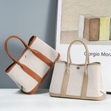 Colorblock Canvas & Leather Tote