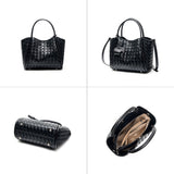 Woven Leather Work Tote
