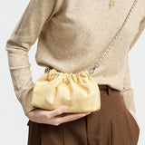 Pleated Leather Chain Bag