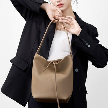 Large Leather Shoulder Tote