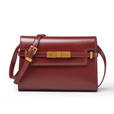 Croc-Effect Leather Shoulder Bag