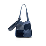 Colorblock Leather Shoulder Bag