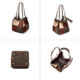 Colorblock Leather Shoulder Bag
