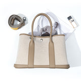 Colorblock Canvas & Leather Tote