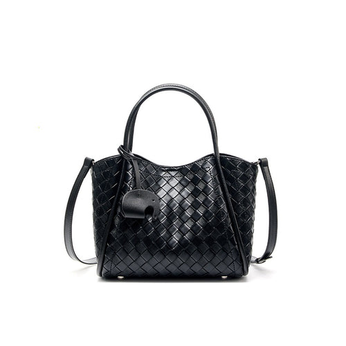 Woven Leather Work Tote