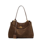 Matte Leather Shoulder Tote