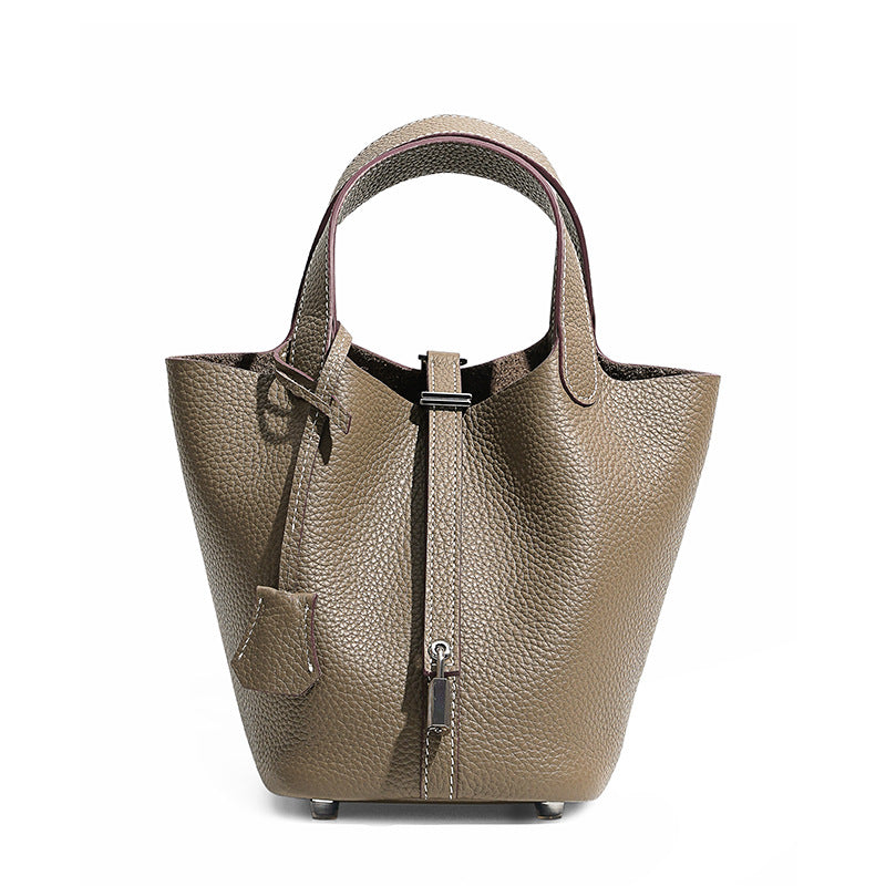 Leather Bucket Tote