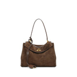 Matte Leather Shoulder Tote