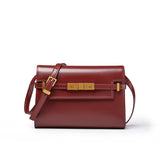 Croc-Effect Leather Shoulder Bag