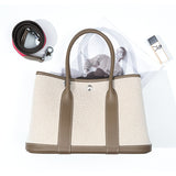 Colorblock Canvas & Leather Tote