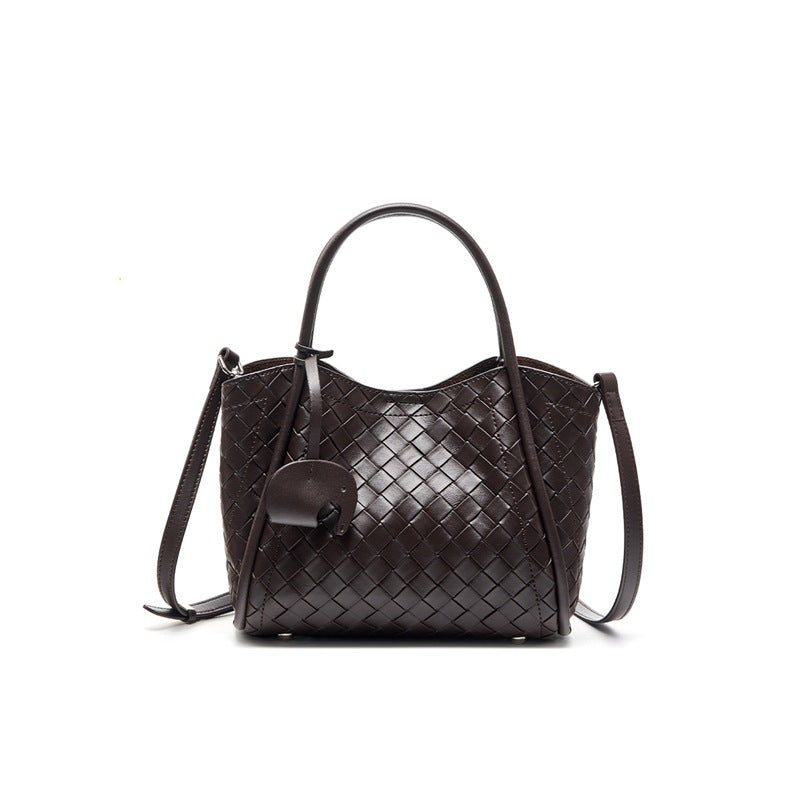 Woven Leather Work Tote