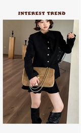 Quilted Suede Chain Hobo Bag