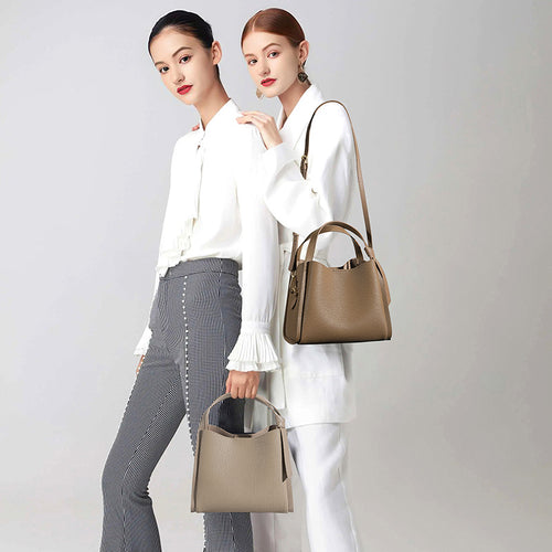 Leather Crossbody Bucket Bag