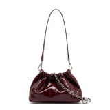 Pleated Leather Chain Bag
