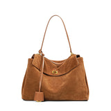 Matte Leather Shoulder Tote