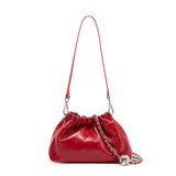 Pleated Leather Chain Bag