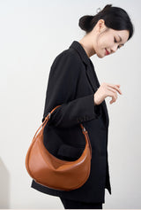 Crescent Leather Hobo Bag