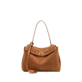 Matte Leather Shoulder Tote