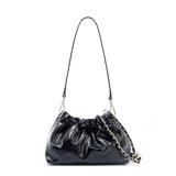 Pleated Leather Chain Bag