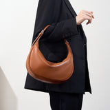 Crescent Leather Hobo Bag